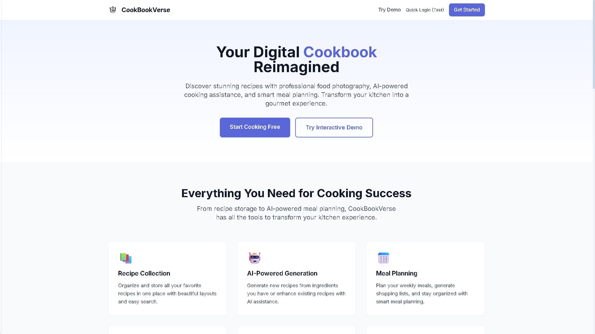 CookbookVerse screenshot